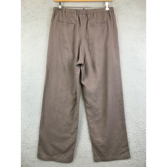 Coofandy Pants Womens Large Brown Cotton Elastic Waist Drawstring Straight Leg - Picture 2 of 9